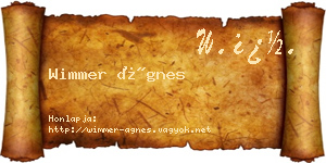 Wimmer Ágnes névjegykártya